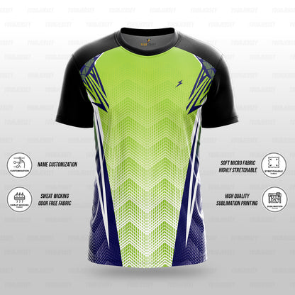 Custom Sports Jersey for Men & Kids Personalised T-Shirt - Lime Strike yourjerseyj