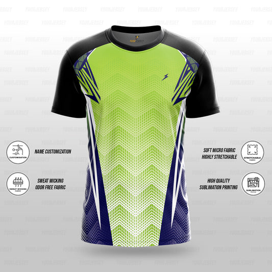 Custom Sports Jersey for Men & Kids Personalised T-Shirt - Lime Strike yourjerseyj