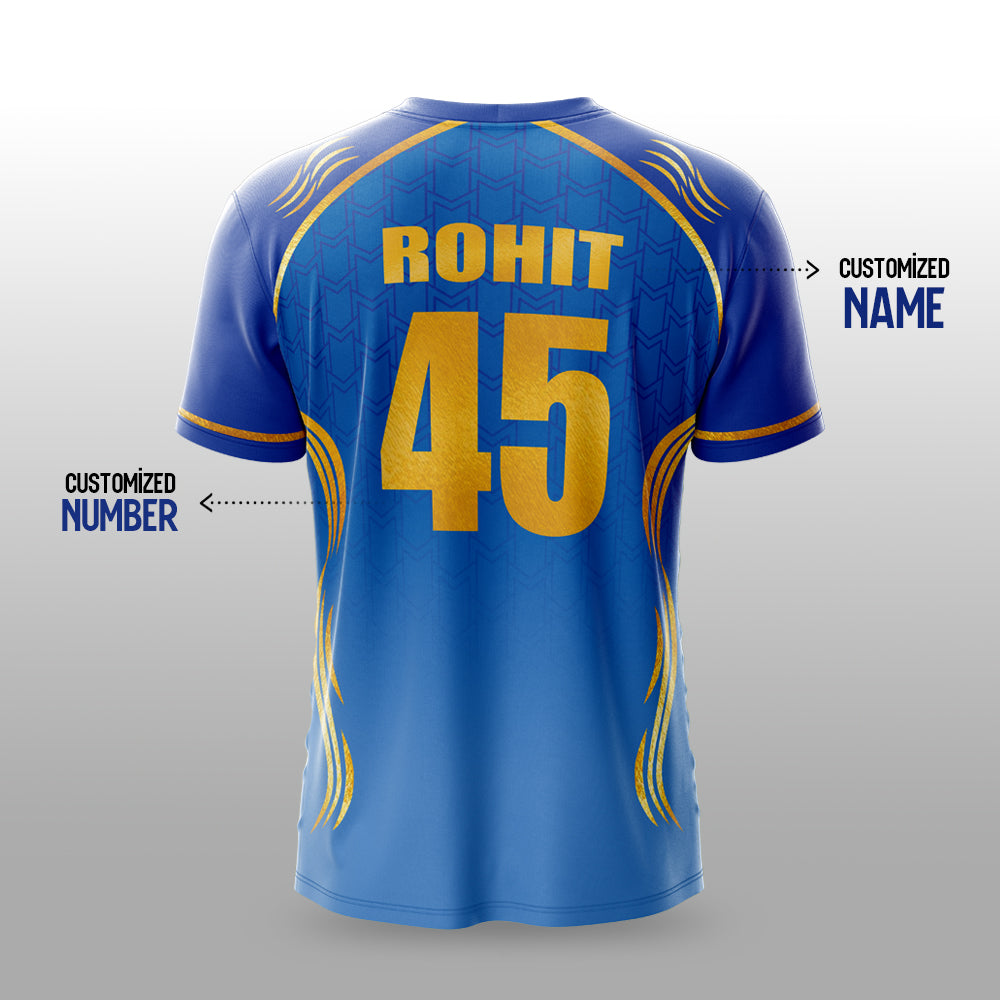 IPL Mumbai IPL Cricket Jersey 2026 | Custom Name & Number | Personalized IPL Style Cricket Jersey for Kids, Men, & Women | AiroFab Breathable Sports T-Shirt| Mumbai Fan Jersey | Sizes 2Y–4XL