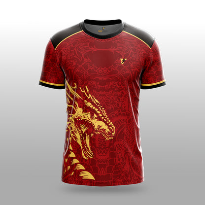 Real Dragon Fury Football Jersey | Custom Name & Number | 3 Colors: Red | Black | Green | Sizes 2Y to 4XL