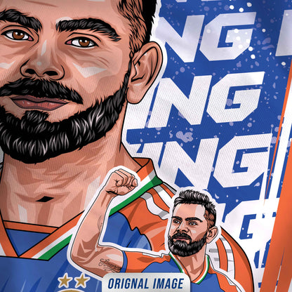 King Kohli Canvas Wall Flag