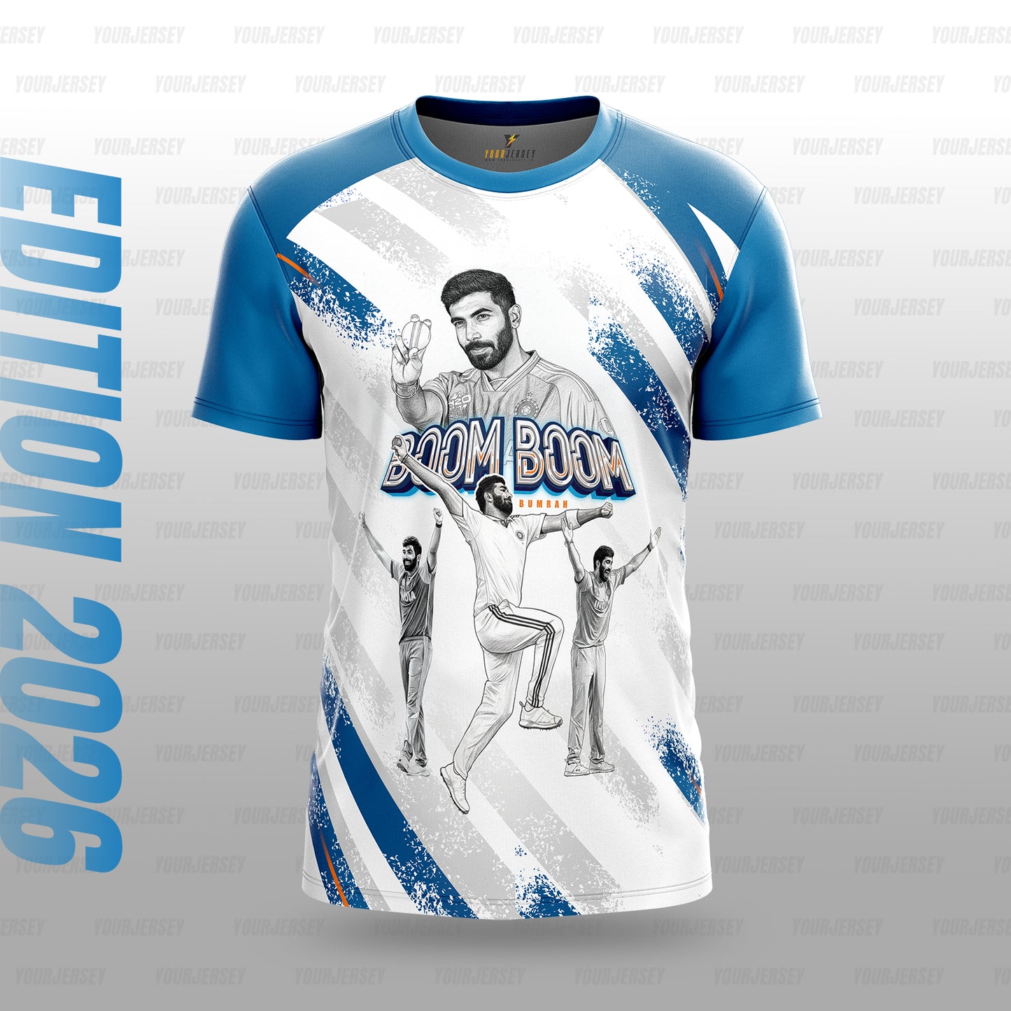 BOOM BOOM Bumrah 93 India T20 Cricket Jersey 2026 – Player Edition Sports Jersey | Custom Name & Number Personalized Cricket T-Shirt for Kids, Men & Women | Breathable Sportswear 2Y–4XL