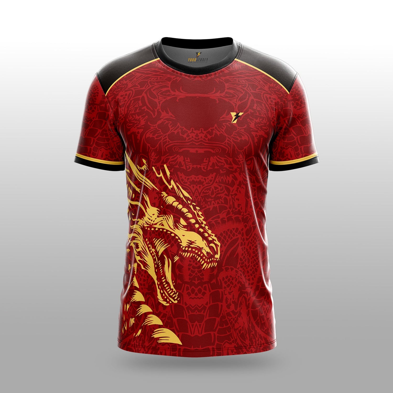 Real Dragon Fury Football Jersey | Custom Name & Number | 3 Colors: Red | Black | Green | Sizes 2Y to 4XL your jersey
