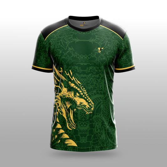 Real Dragon Fury Football Jersey | Custom Name & Number | 3 Colors: Red | Black | Green | Sizes 2Y to 4XL