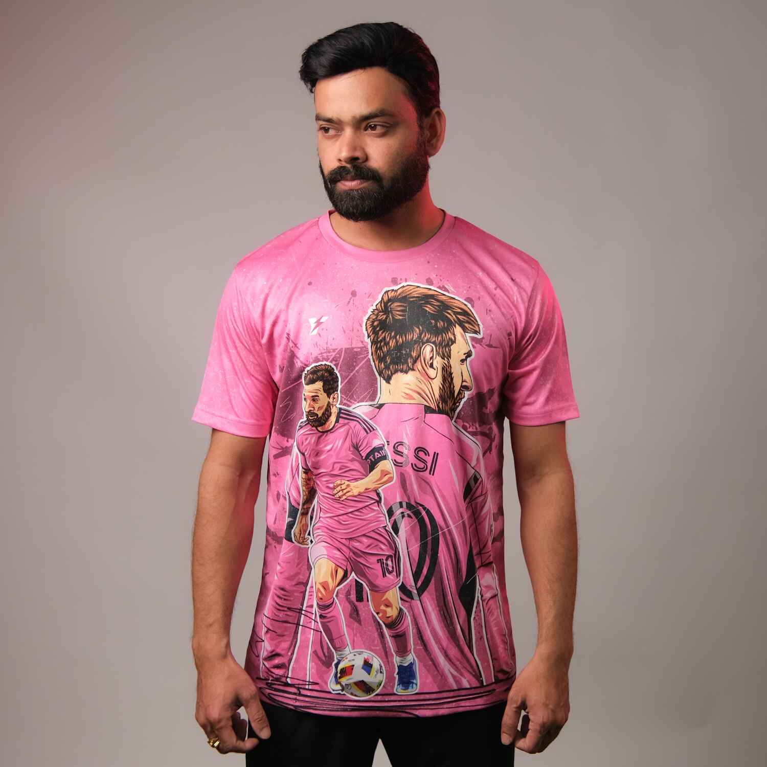 Messi GOAT Football Fan Jersey (YJ Special Fan Edition) – Pink yourjerseyj