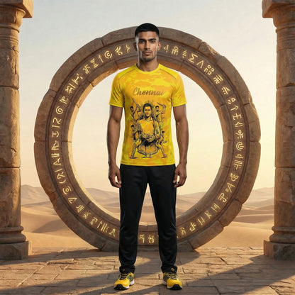 Chennai Cricket Jersey Gold Edition 2026 with Custom Name & Number | Personalized Cricket T-Shirt for Men, Women & Kids | Chennai Sports Jersey Sizes 2Y–4XL