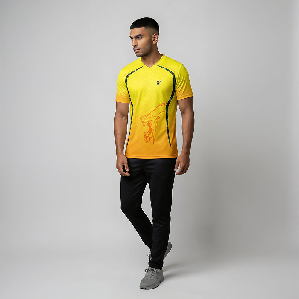 IPL Chennai Yellow Cricket Jersey 2026 | Custom Name & Number | Personalized IPL Style Cricket T-Shirt for Men, Women & Kids | AiroFab Breathable Sportswear | Fan Edition | Sizes 2Y–4XL