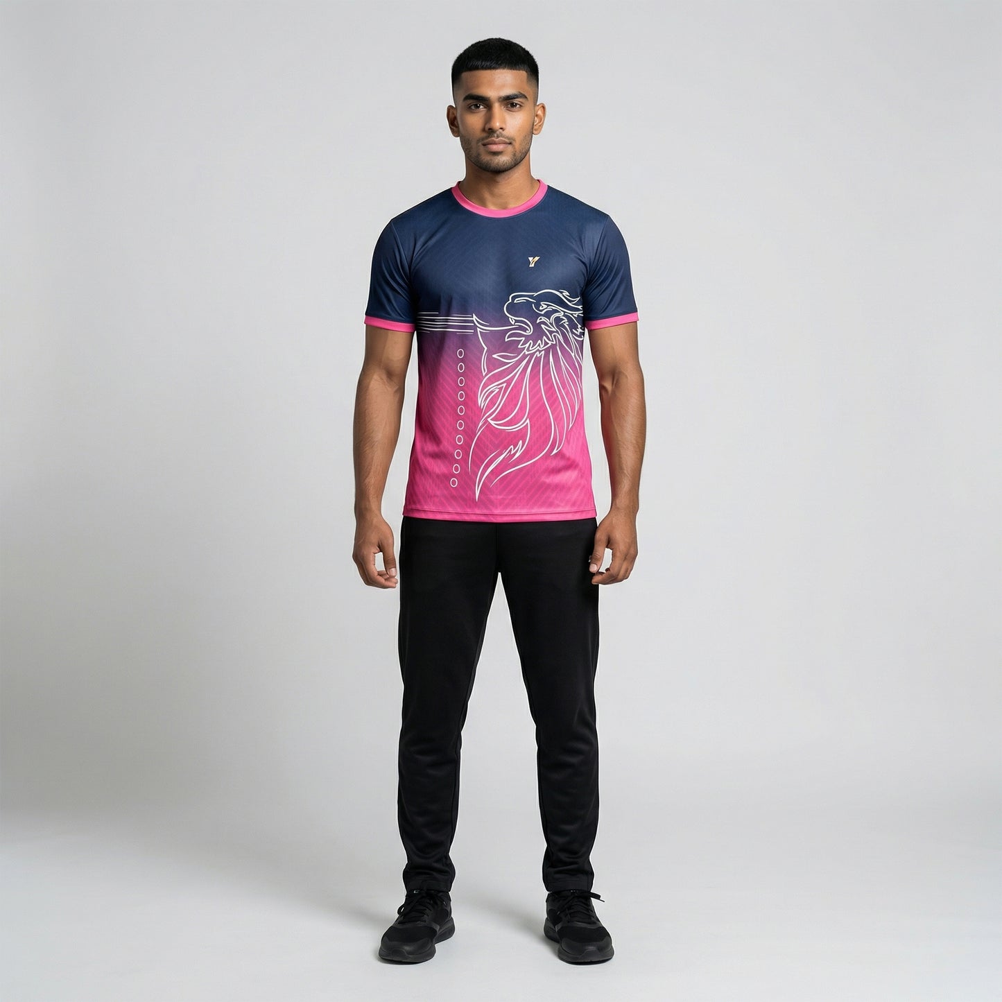 IPL Rajasthan Cricket Jersey 2026 with Name & Number | Customized Rajasthan Fan Jersey for Men, Women & Kids | Personalized Cricket T Shirt | AiroFab Breathable Sportswear | Pink | Sizes 2Y-4XL