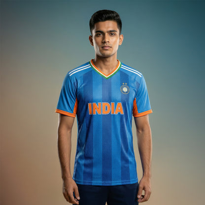 Indian T20 Jersey 2026 Blue V Neck
