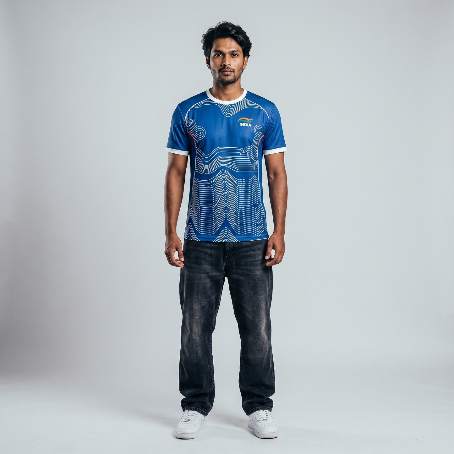 Team India Jersey 2026 | Common Games India Jersey | Blue India Sports Jersey for Men Women & Kids | AiroFab Breathable Fabric | Custom Name & Number