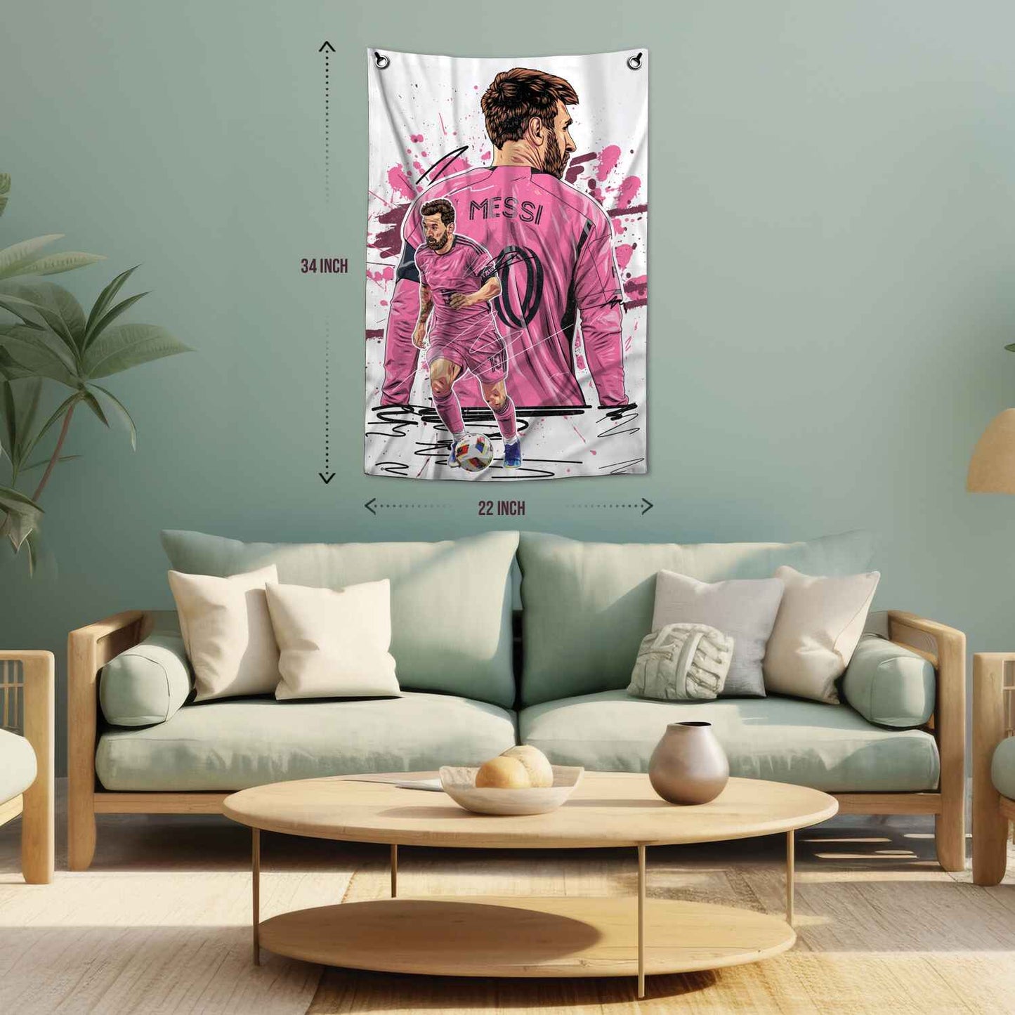 Leo Messi Canvas Wall Flag