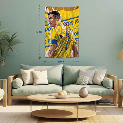 Ronaldo Overhead Kick Canvas Wall Flag