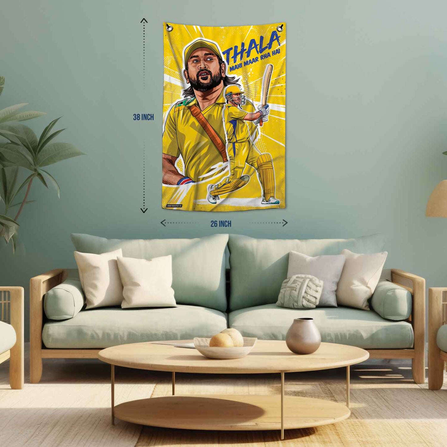 Thala Dhoni CSK Canvas Wall Flag