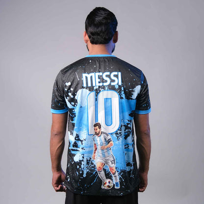 Messi GOAT Football Fan Jersey (YJ Special Fan Edition) – Black & Blue