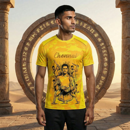 Chennai Cricket Jersey Gold Edition 2026 with Custom Name & Number | Personalized Cricket T-Shirt for Men, Women & Kids | Chennai Sports Jersey Sizes 2Y–4XL