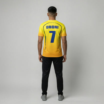 IPL Chennai Yellow Cricket Jersey 2026 | Custom Name & Number | Personalized IPL Style Cricket T-Shirt for Men, Women & Kids | AiroFab Breathable Sportswear | Fan Edition | Sizes 2Y–4XL