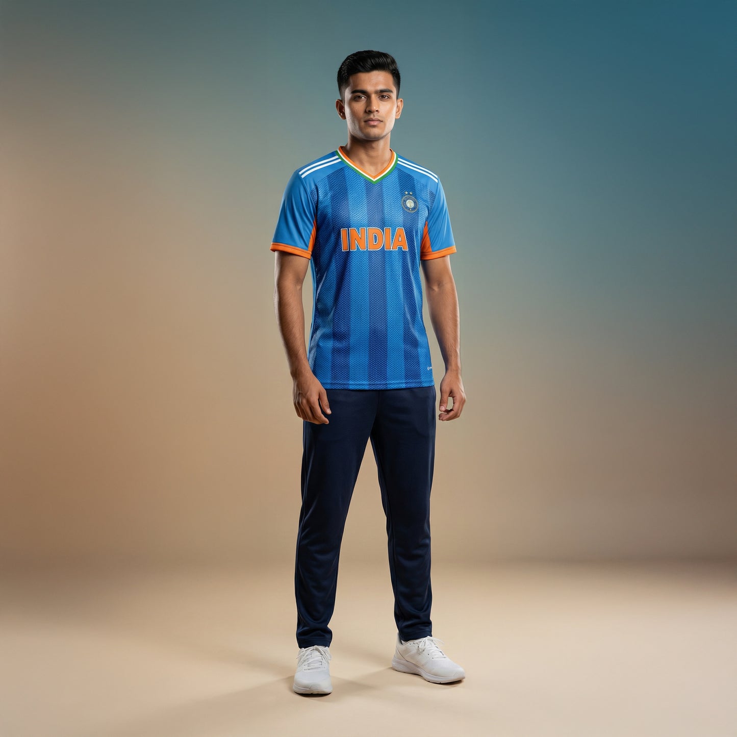 Indian T20 Jersey 2026 Blue V Neck
