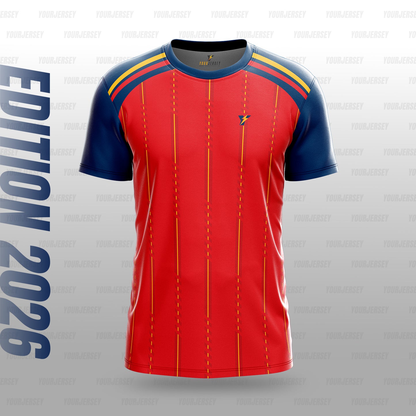 Spain 2026 Soccer Jersey – Red & Yellow Custom Name & Number yourjerseyj