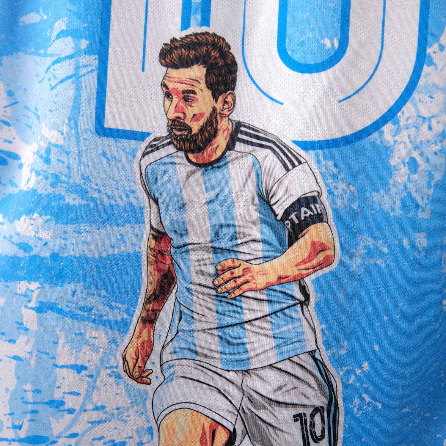 Messi GOAT Football Fan Jersey (YJ Special Fan Edition) – White & Blue yourjerseyj