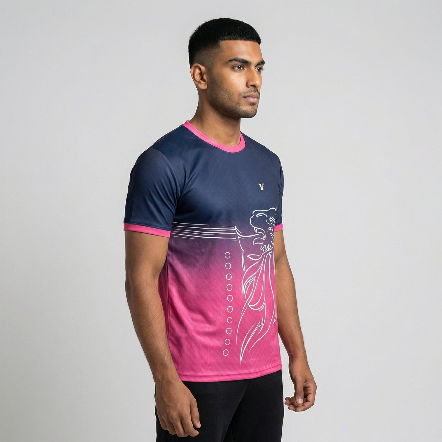 IPL Rajasthan Cricket Jersey 2026 with Name & Number | Customized Rajasthan Fan Jersey for Men, Women & Kids | Personalized Cricket T Shirt | AiroFab Breathable Sportswear | Pink | Sizes 2Y-4XL