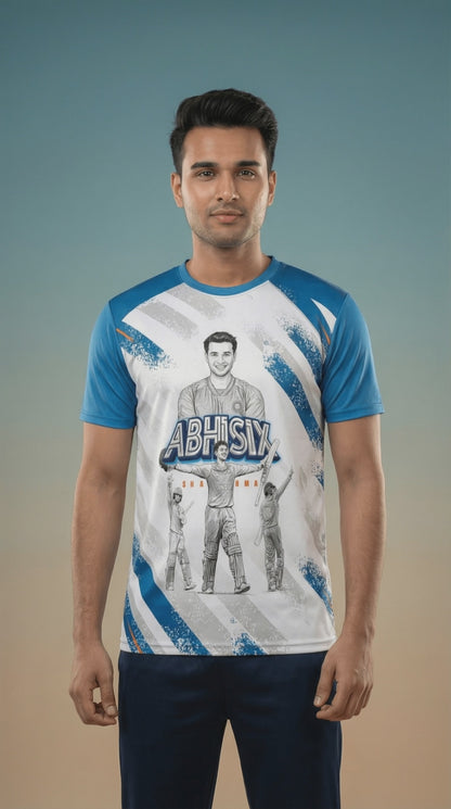 ABHISIX Sharma India T20 Cricket Jersey 2026 – Player Edition Sports Jersey | Custom Name & Number Personalized Cricket T-Shirt for Kids, Men & Women | Breathable Sportswear 2Y–4XL