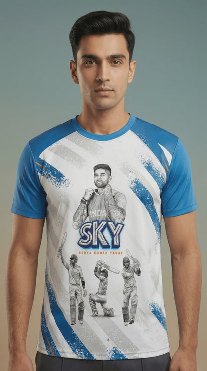 KUNG FU Pandya 33 India T20 Cricket Jersey 2026 – Player Edition Sports Jersey | Custom Name & Number Personalized Cricket T-Shirt for Kids, Men & Women | Breathable Blue Indian Sportswear 2Y–4XL